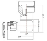 Переходник угловой N-female - SMA-male